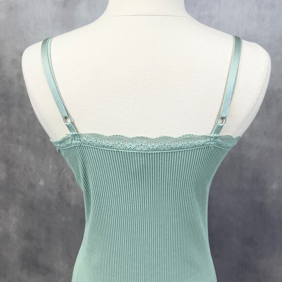 H&M Divided‎ Womens Babydoll Slip Dress S Ribbed Lace Trim Y2K Noughties Revival - Picture 4 of 6